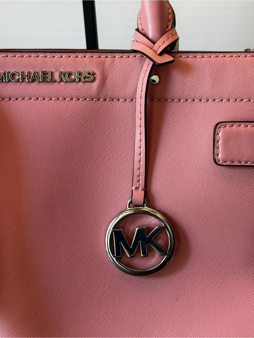 Michael Kors Pink Saffiano Leather East-West Satchel